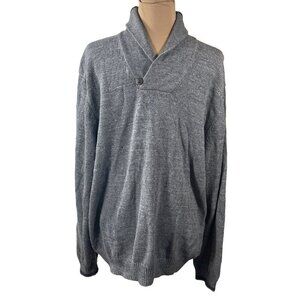 New Jos. A. Bank 1905 Men's Shawl Neck Sweater Gray Stripe Collar Size XXL Cotto